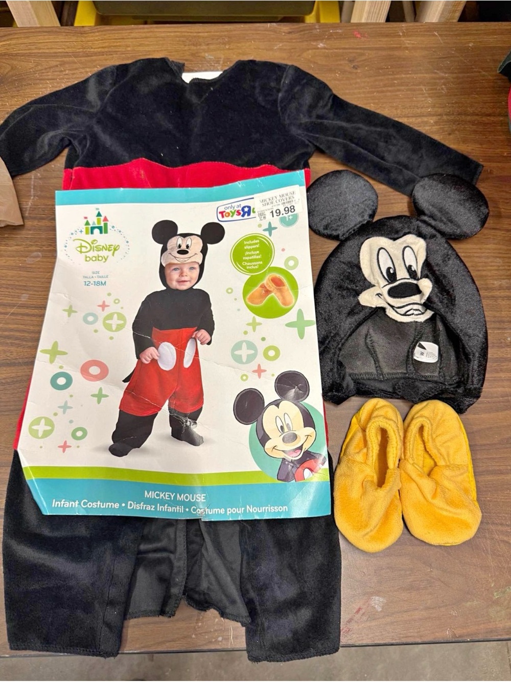 Disney Baby Mickey Mouse Costume in Black, Red & Yellow
